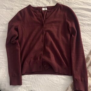 Aritzia Burgundy Cardigan Sweater